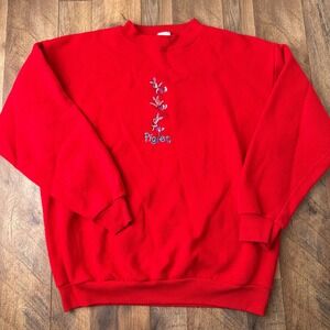 Vintage Disney Winnie the Pooh Piglet‎ Sweatshirt Pullover Womens Size Large Red